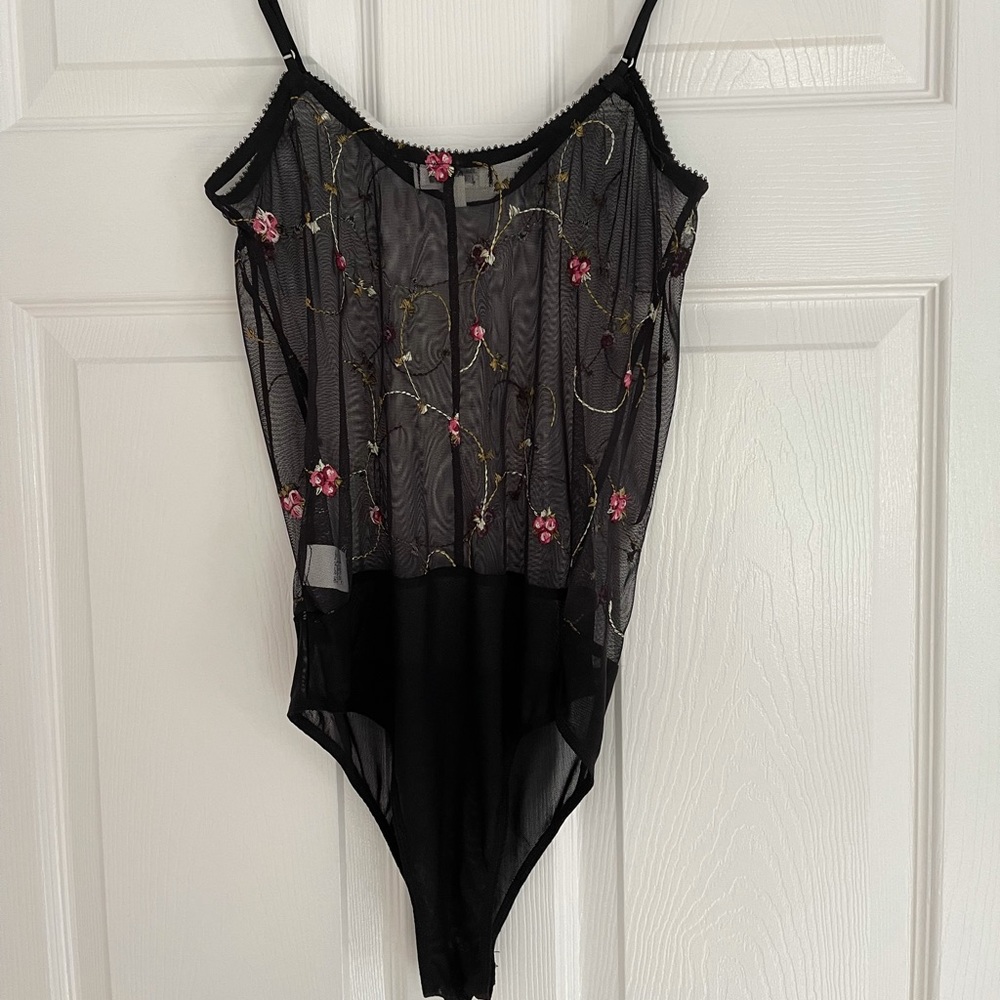 Floral sheer body suit